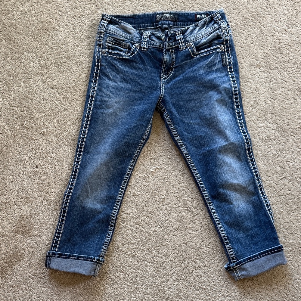 Silver Jeans Women's Ankle Jeans in Medium Blue